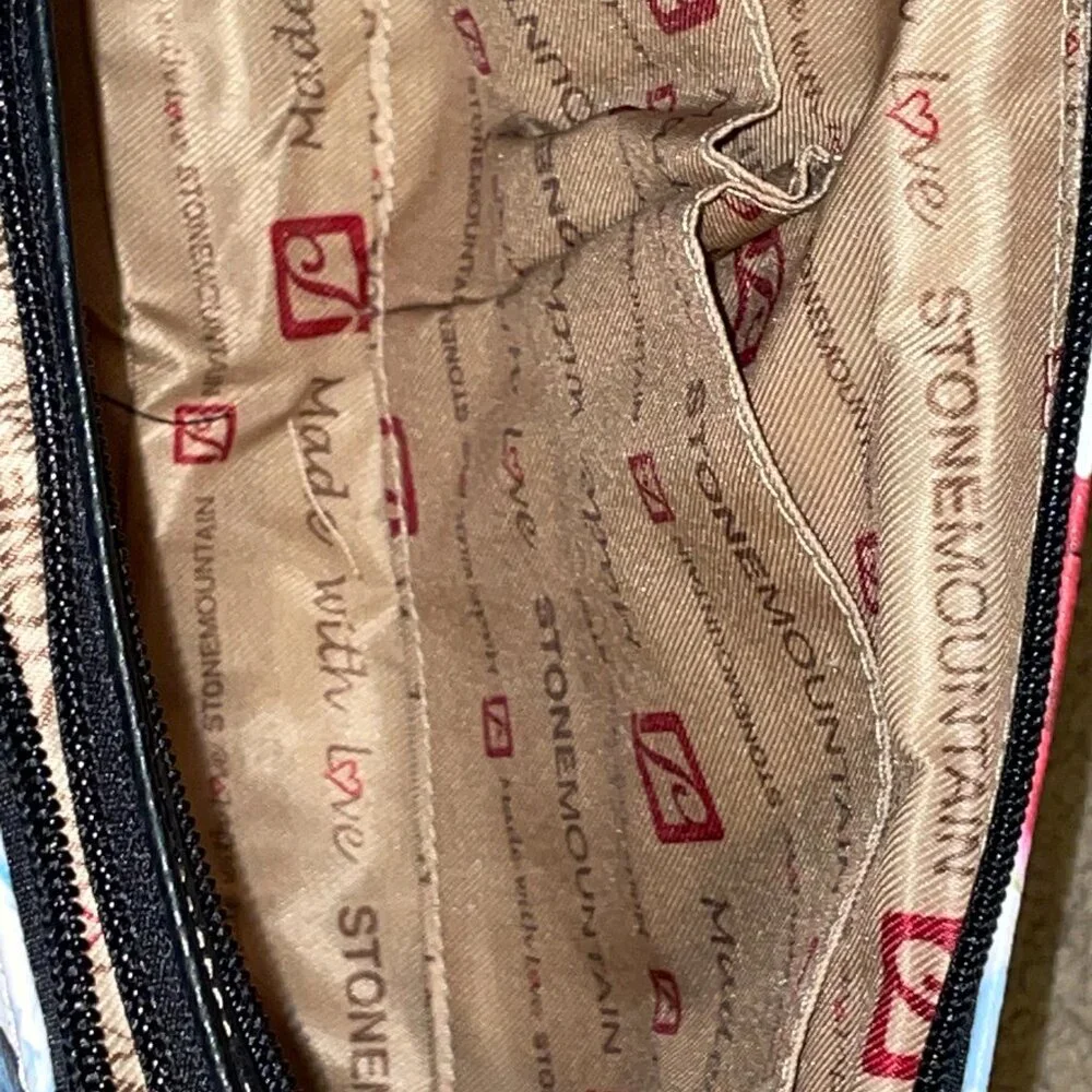 NWT $169 Leather STONE MOUNTAIN Pebbled Floral Hobo Purse